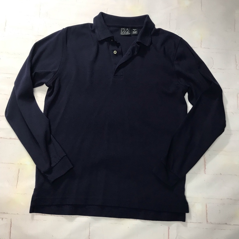 Jos A. Banks : Long sleeve navy medium polo